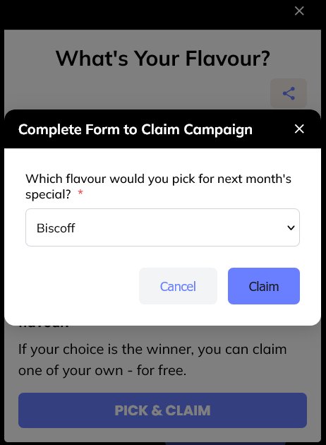 Survey asking which flavour a member would pick