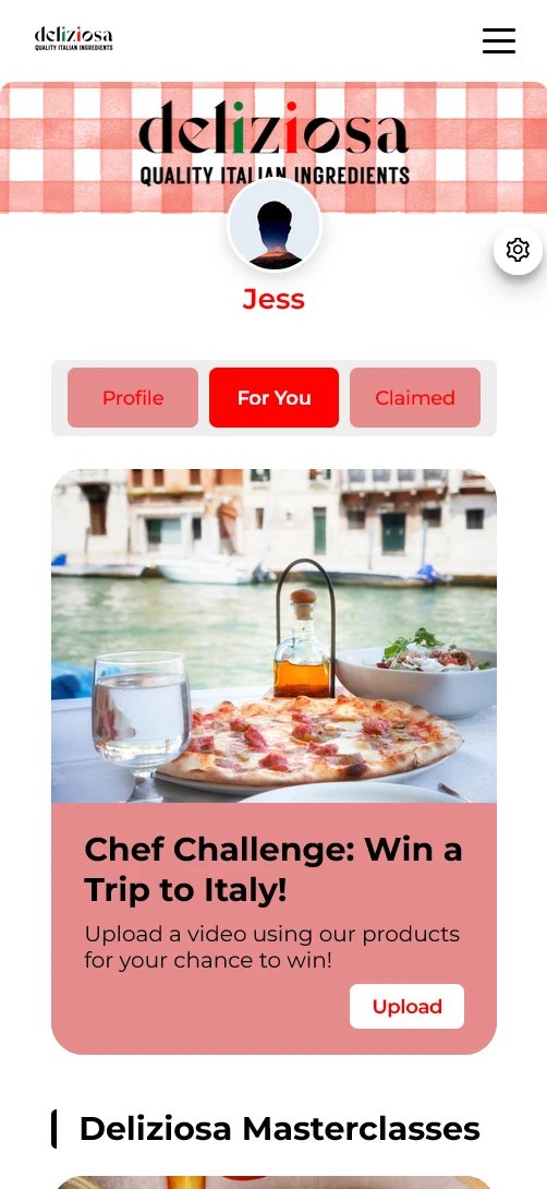 Deliziosa For You feed with a chef challenge