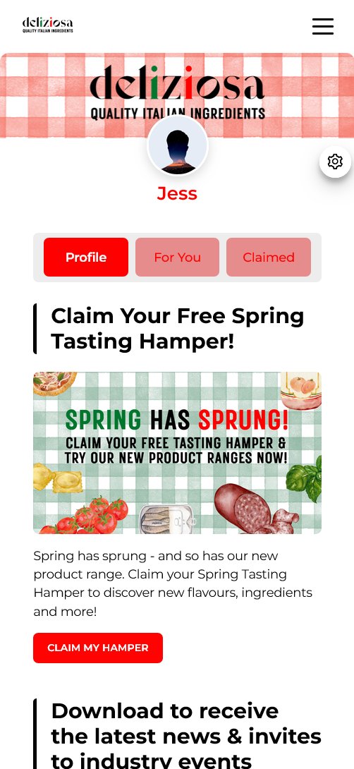 Deliziosa profile with the Spring Tasting Hamper offer